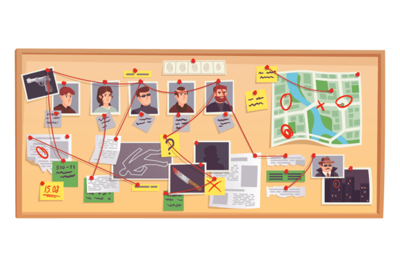 Download Crime Investigation Board Cartoon Icon. - Cartoon icon Collection