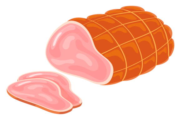 Download Smoked Ham Cartoon Icon. Sliced Cooked M - Cartoon icon Collection