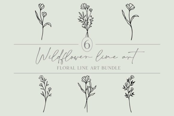 Download Floral Line Art Bundle | Cute Botanicals - Botanicals Collection