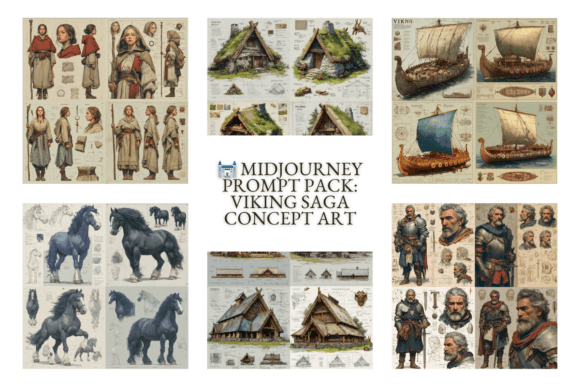 Download Midjourney Prompt Pack: Viking Saga Art - Midjourney Collection