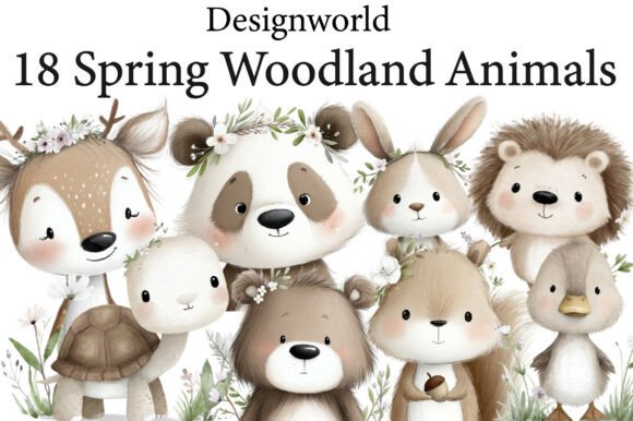 Download Watercolor Spring Woodland Animals Clipa - Spring woodland animals Collection