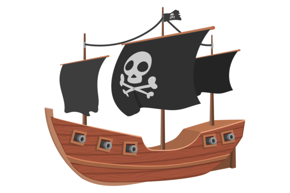 Download Pirate Ship Cartoon Icon. Black Sails Bo - Cartoon icon Collection