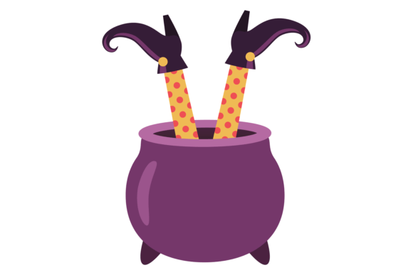 Download Witch Legs in Cauldron Cartoon Icon. Hal - Cartoon icon Collection