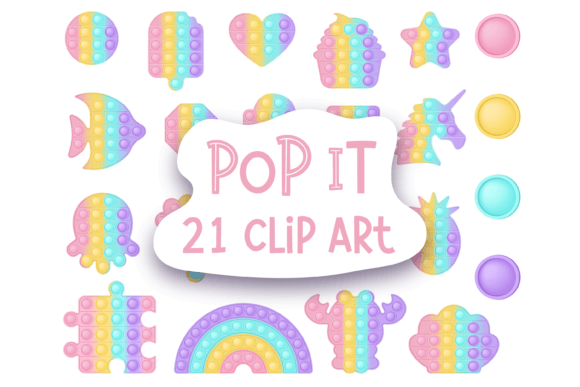 Download Pop It Toy Pastel Birthday Clipart PNG - Birthday clipart Collection