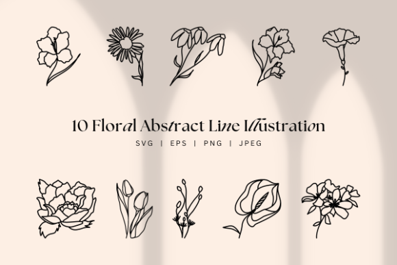 Download Floral Abstract Line, Modern Botanicals - Botanicals Collection