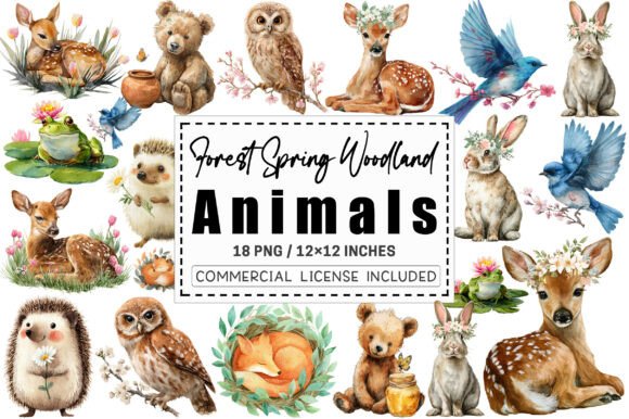 Download Forest Spring Woodland Animals Clipart. - Spring woodland animals Collection