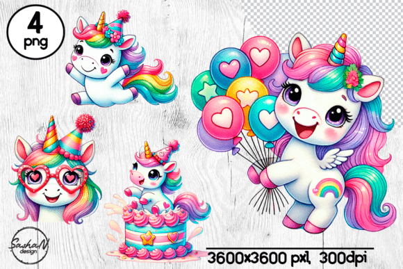 Download Cute Unicorn Clipart, Birthday Clipart - Birthday clipart Collection