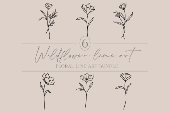 Download Floral Line Art Bundle | Cute Botanicals - Botanicals Collection