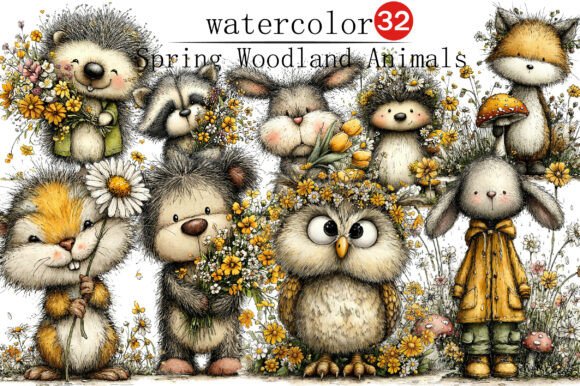 Download Whimsical Spring Woodland Animals Clipar - Spring woodland animals Collection